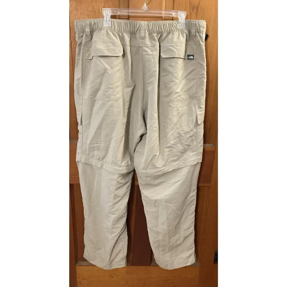 THE‎ NORTH FACE Convertible Cargo Pants Shorts Mens Sz XXL Tan Nylon Adjustable